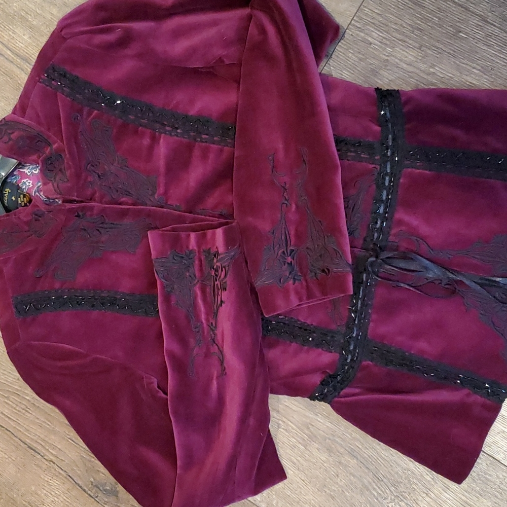 PLENTY Velevt Beaded Jacket